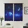 2 Pieces, Galaxy Moon Star Curtains - Rod Pocket Semi Transparent Curtains - Living Room, Bedroom, Kitchen, Home Decoration