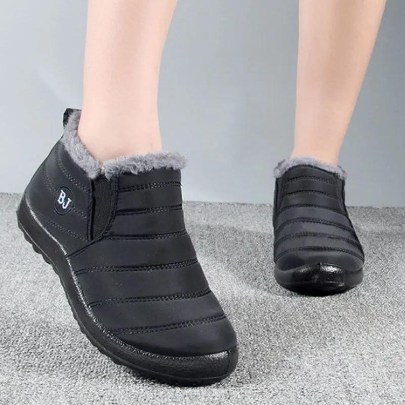 Winter Wasserdichte Baumwollstiefel, Herren- und Damen-Kurzschaft-Schneestiefel in Übergröße, Rutschfeste Stiefel