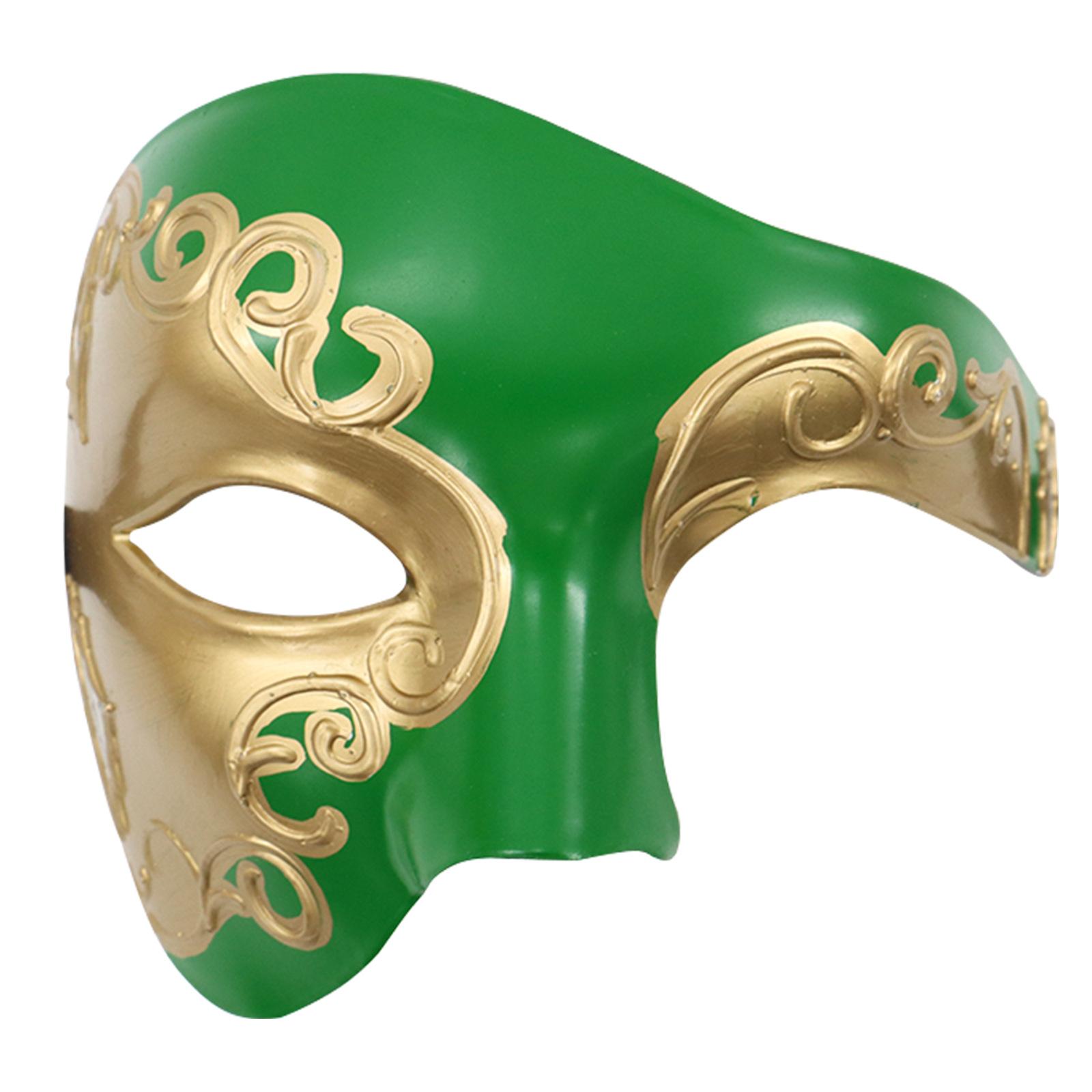 

Men Sexy Masquerade Mask Plastic Adult Half Face Cover Bar Opera Stage Party Cosplay Carnival Gentleman Decor Masks Photo Props зелений