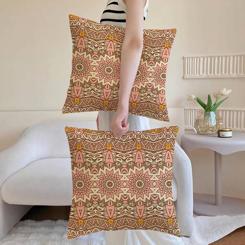 Bohemia Pillow Case Sofa and Living Room Decorative Cushion Covers Dust-proof and Mite-proof Invisible Zipper