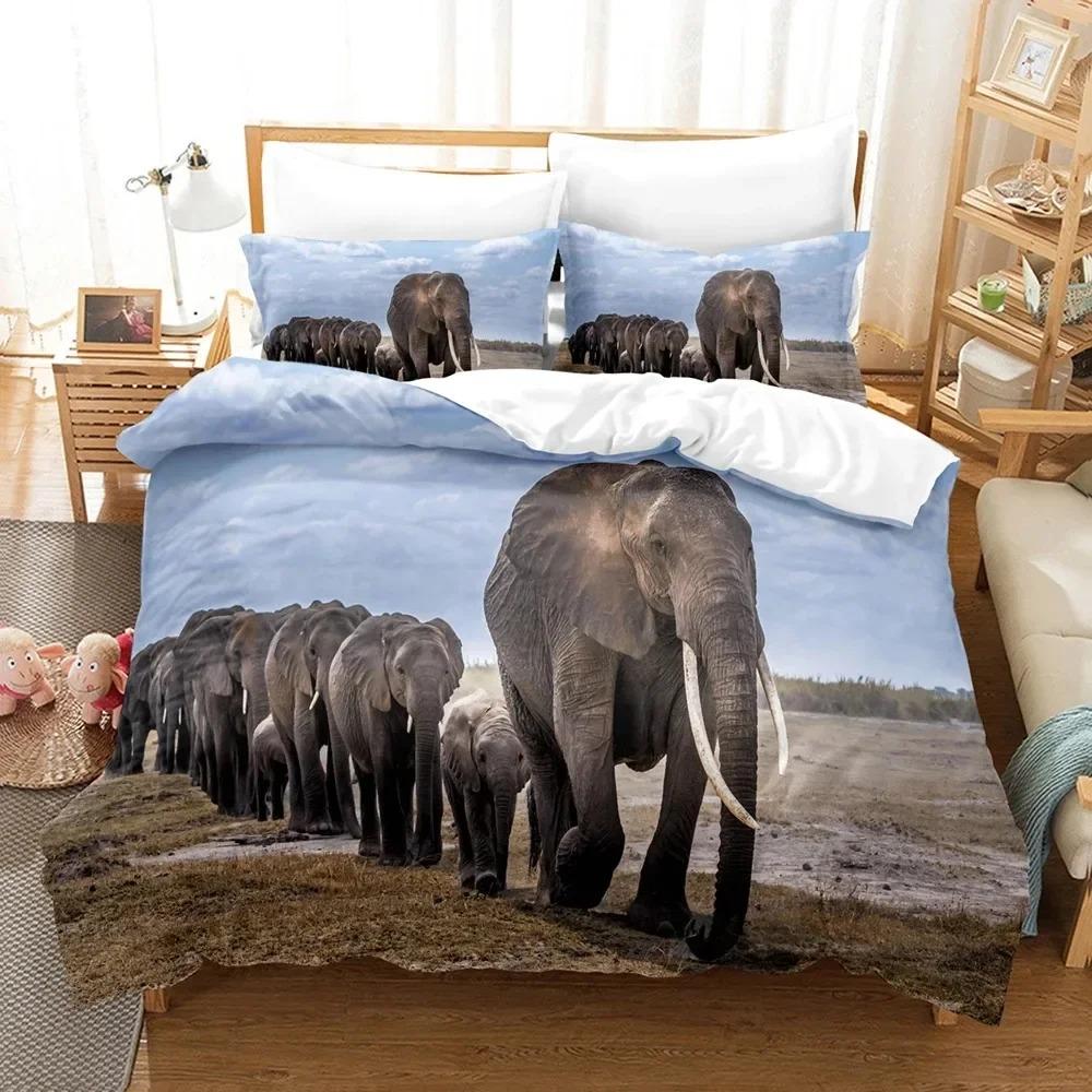3D Elephant Bedding Sets Duvet Cover Set With Pillowcase Twin Full Queen King Bedclothes Bed Linen