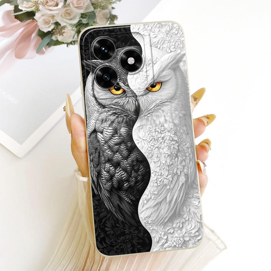 Phone Case For Honor X5C Plus 2025 New Fashion Black Cat Cartoon Dragon Animals Pattern Bumper Honor X5C Soft Liquid Silicone