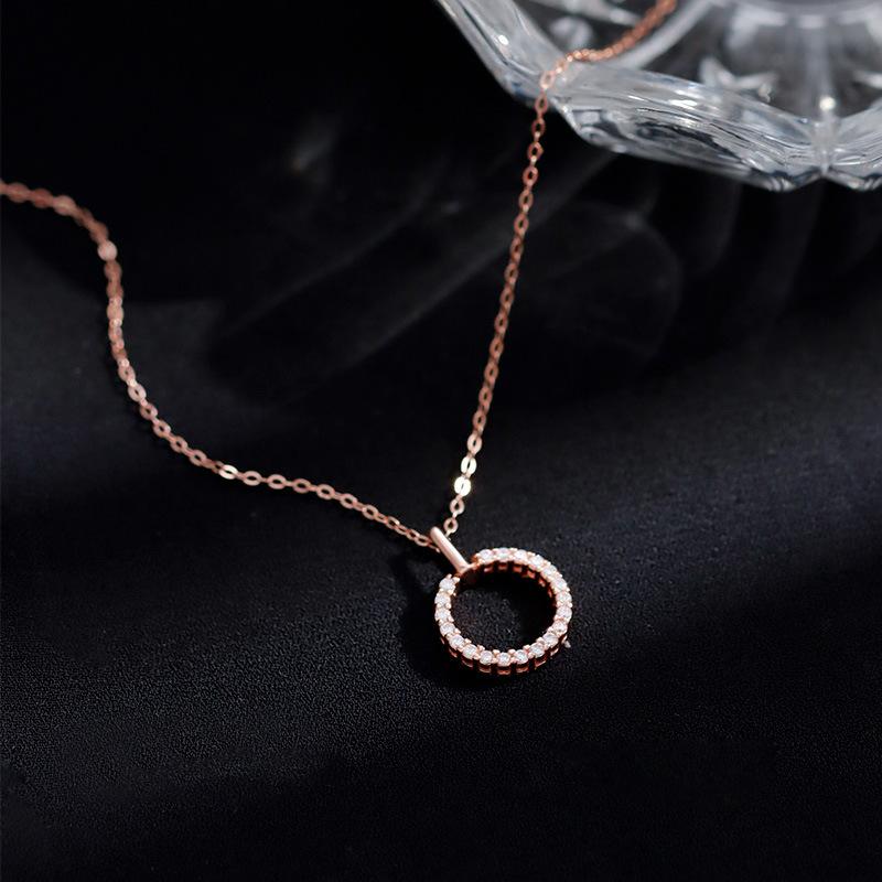 

Real Money 925 Sterling Silver Women s Pendant Necklace Round Circle Crystal Pendant Necklace Wedding Party Jewelry Gift золотий