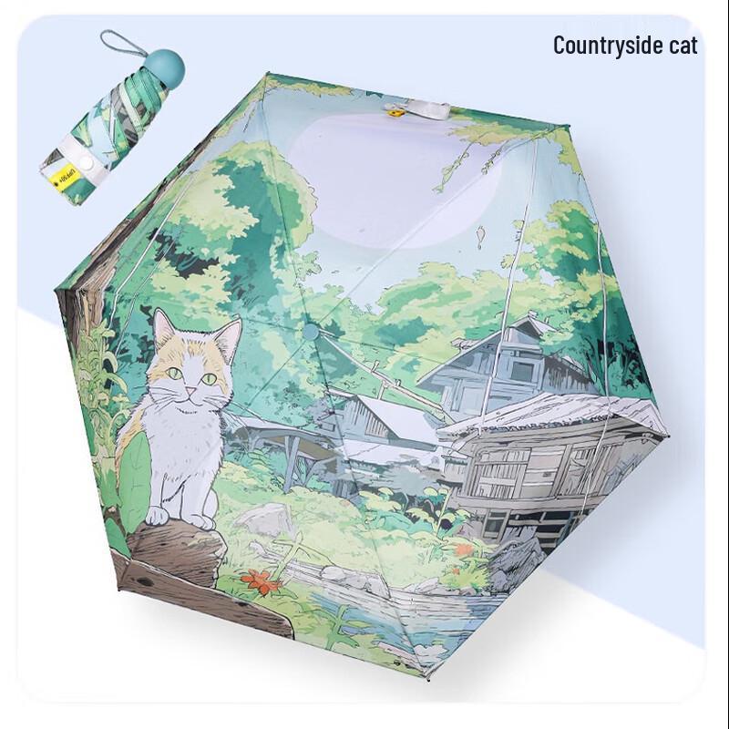 Přenosný deštník s potiskem olejomalby a UV ochranou