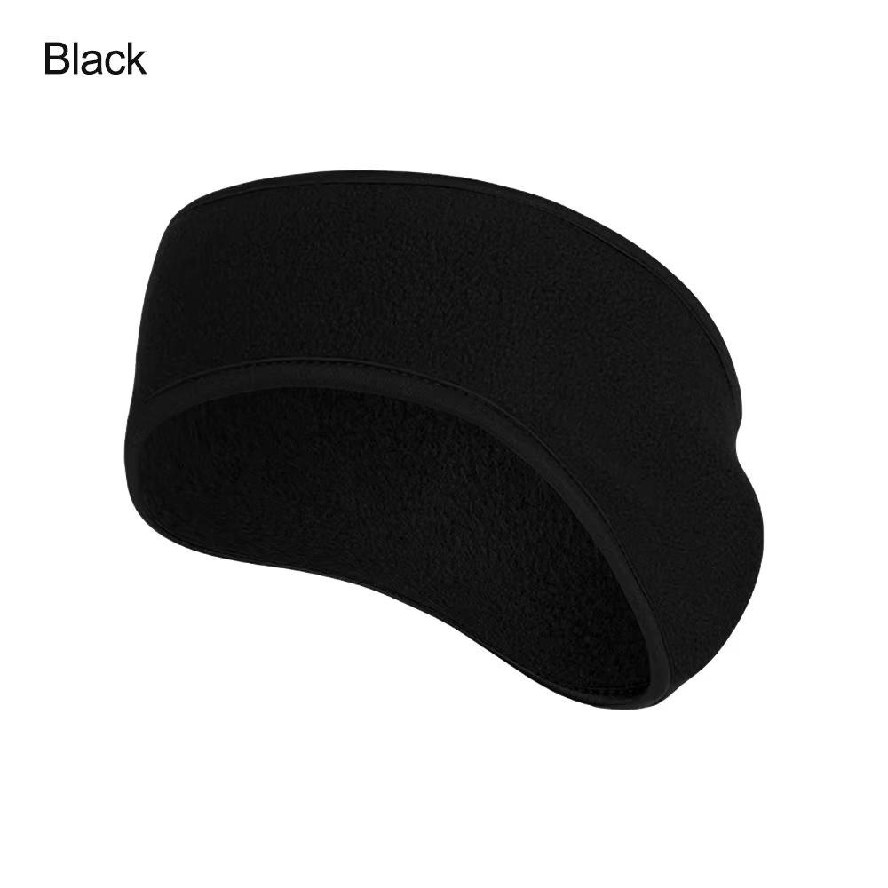 1Pc Fleece Ear Warmer Muff Unisex Winter Headband Outdoor Sports Ear Muffs Warm Headband with Hair Bands for Running Skiing чёрный