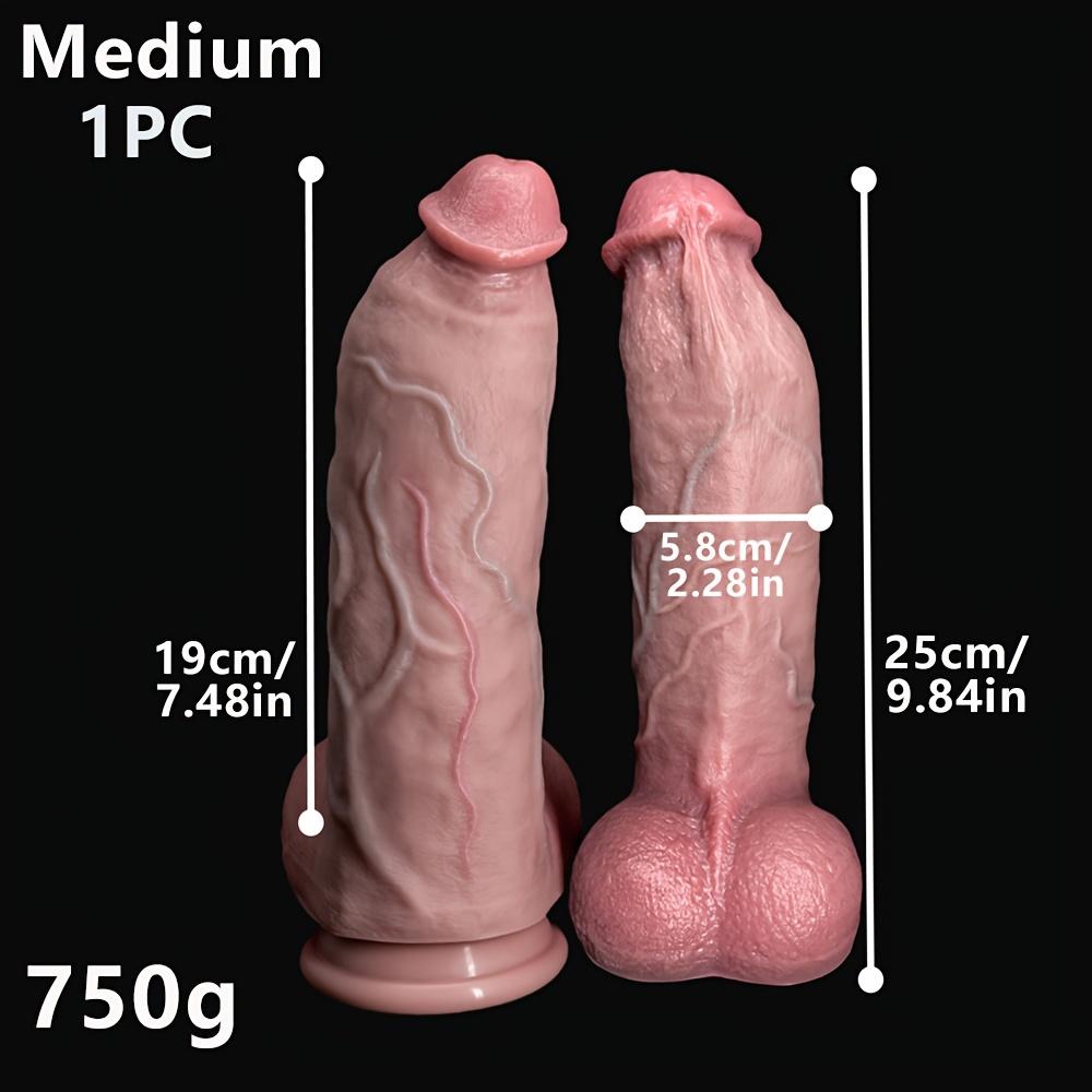 Realistic Vein Texture Silicone Dildo, Ultra Soft Liquid Silicone, Strong Suction Cup, Lifelike Skin Feel, Hands-Free Design, Multi-Size Collection