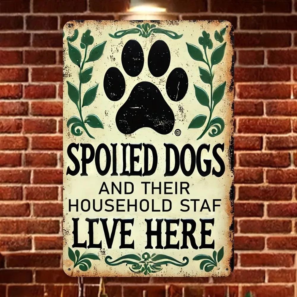Vintage Metal Tin Sign 20x30cm Funny Dog Wall Decor Aluminum Plaque for Garden Yard Dog Lovers