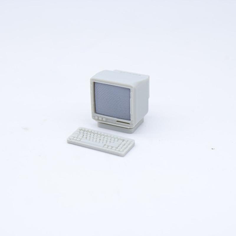 1/3 Sets 1:12/1:18 Dollhouse Mini Retro Desktop Computer Model Toys Miniature Home Scene Ornament Doll House Accessories