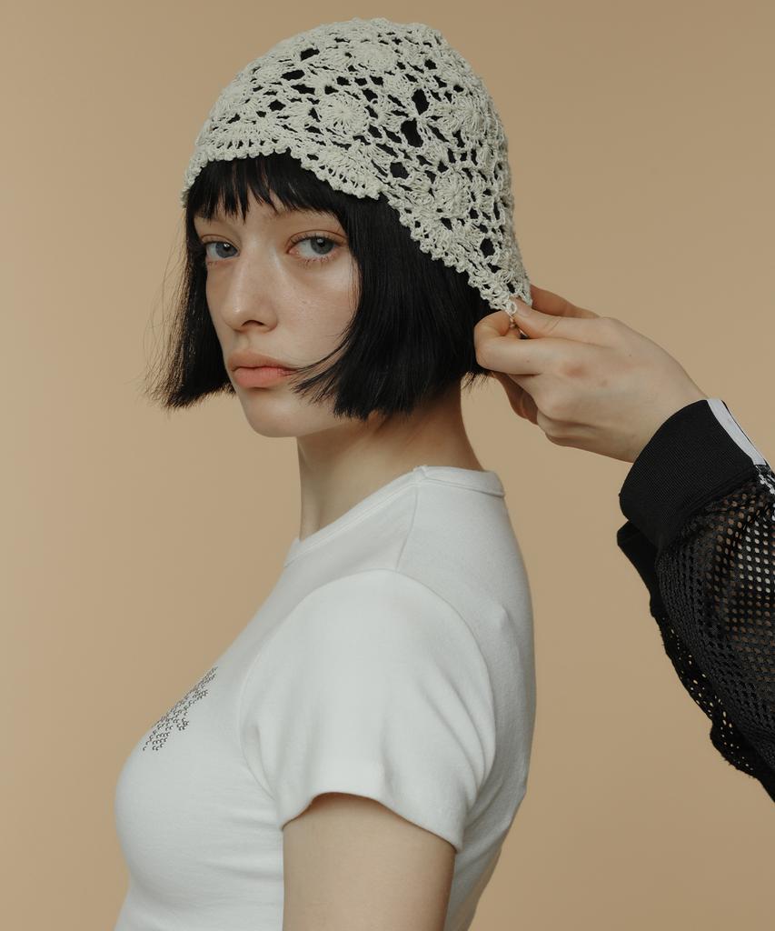 Lomaentinueo Crochet Knit Beanie (Ivory)