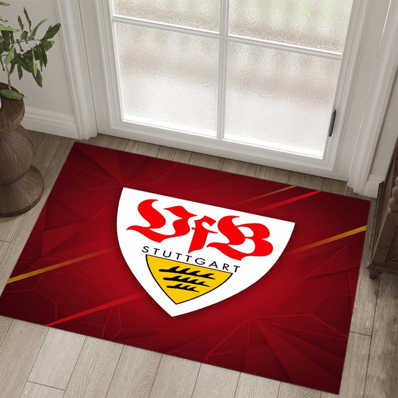 Tappeto in Velluto di Cristallo Design VfB Stuttgart Accogliente Non?Tappeto Stampato Antiscivolo per Camera da Letto Soggiorno Ingresso