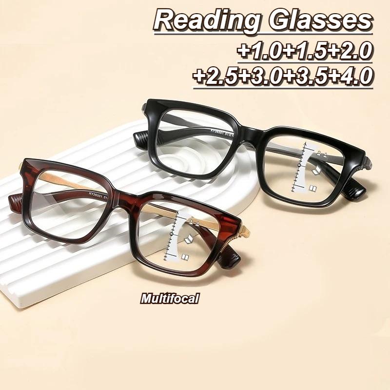Trendy High Quality Multifocal Reading Glasses Men Women Fashionable Retro Progressvie Eyeglasses Cat Ey HD Far Sight Glasses