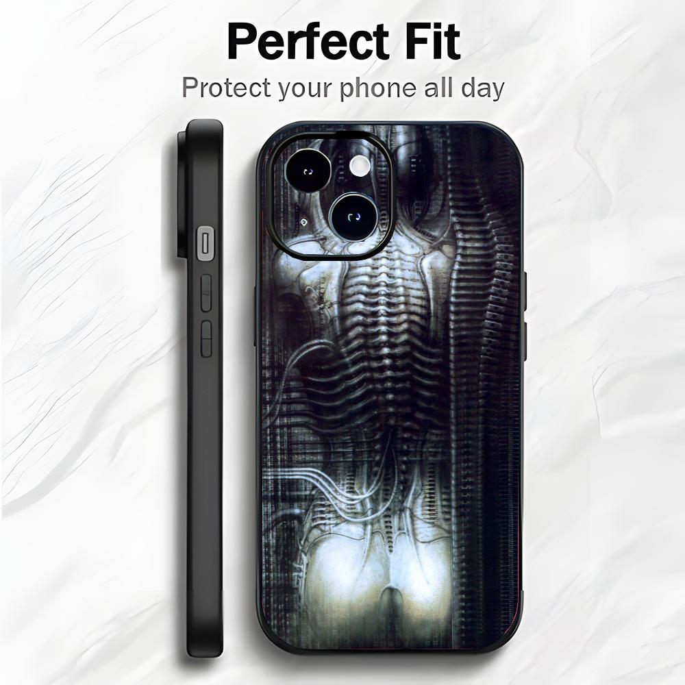 Dark Surrealist Art H-H.R. Giger Phone Case Phone Case Soft Packaging Lightweight For iPhone17 16 15 14 13ProMax