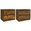 VidaXL Tables de chevet 2pcs Chêne fumé 50x39x43,5cm Bois d'ingénierie815823