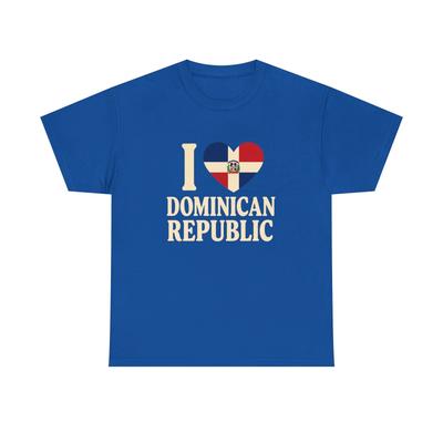 Maglietta I Love Repubblica Dominicana, T-Shirt in Cotone Unisex, Abbigliamento Ereditarietà Dominicana