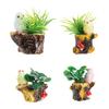 Miniatur-Feengarten-Zubehör Mini Harz Baumstumpf Figur mit Vogel Und Künstliche Pflanzen für DIY Moos-Terrarien Basteln Heimdekoration