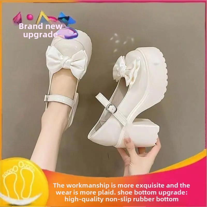 

Mary s Shoes High Heel Thick Platform Waterproof Ankle Boots Japanese Style Spicy Girl Shoes JK Uniform 2024 New Petite Single S 38