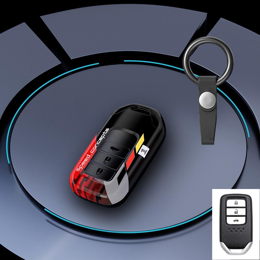 Graffiti Auto Smart Key Fob Cover Case Housing Fit For Honda Fit Gp5 Shuttle Gp8 Jade Vezel City Civic Jazz Brv Auto Accessories