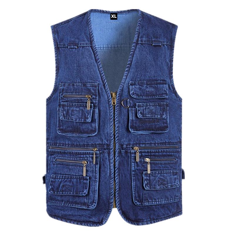 Gilet da arrampicata e fotografia multitasche da uomo taglie forti 10XL (Primavera Autunno)