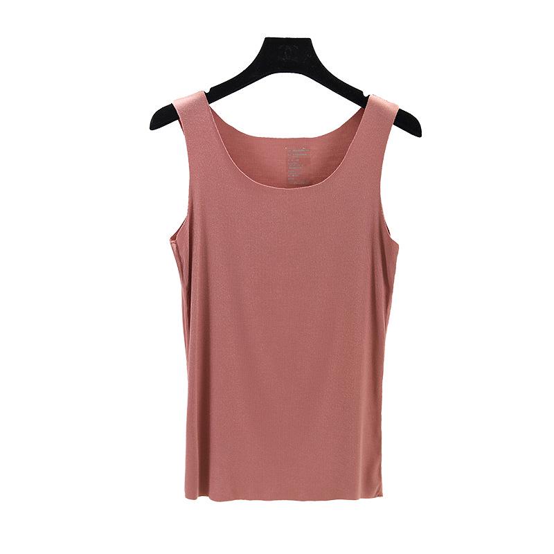 Korean Ribbed Cotton Seamless Tank Top - Women's Plus Size Round Neck Base Layer