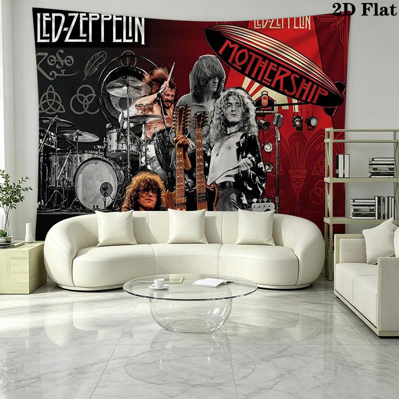 Led zeppelin Wall Tapestry Aesthetic Wall Hanging Printed Fabric Blanket Decorative Tapestries for Bedroom Living Room Home Decor