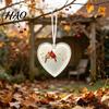 Creative Home Garden Ornament Heart Shaped Acrylic Hanging Pendant for Car Rear View Mirror, Mirror Charm Translucent Christmas Tree And Keychain