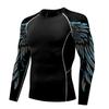 Compression Shirt for Men 3D Print Wing Graphic Tees Long Sleeve Fitness Crewneck Workout Top Quick Drying Summer Male Clothing