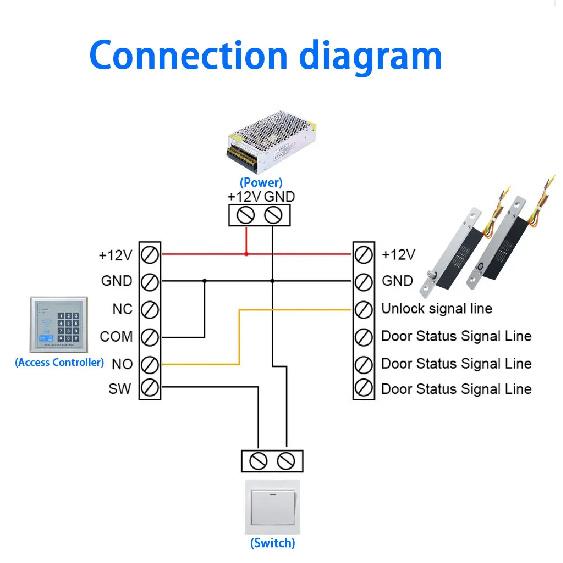 DC12 Small Access Control Electric Mortise Lock Embedded Electronic Bolt Lock Door Lock Mini Electric Lock with Feedback
