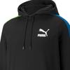 PUMA Logo Print Color Block Hoodie With Drawstring Unisex Hoodie Black 531354-56