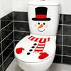 Cartoon Snowman Toilet Cover Sticker for Bathroom and Toilet Decoration