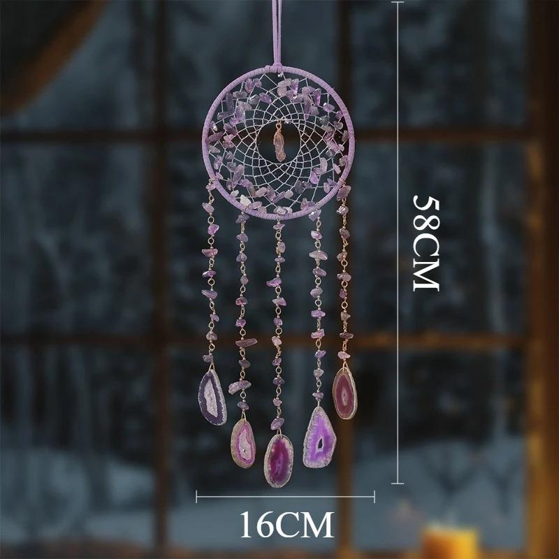 

Crystal Life Tree Wind Chime Art Creative Sun Catcher Trinkets Aesthetic Miniature Dream Catcher Ornaments Home Wall Decorations фиолетовый