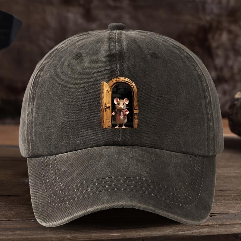 Cute Mouse Printed Baseball Hat Versatile Outdoor Leisure Fishing Hat Sunshade Duck Tongue Travel Hat
