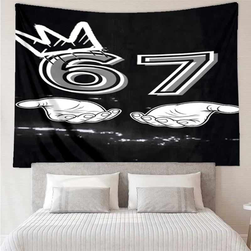 Royal Hands Holding Number 67 Tapestry Hanging for Bedroom,Livingroom, Playroom,Decor Art Room Wall Tapestry Holiday and Birthday Gifts