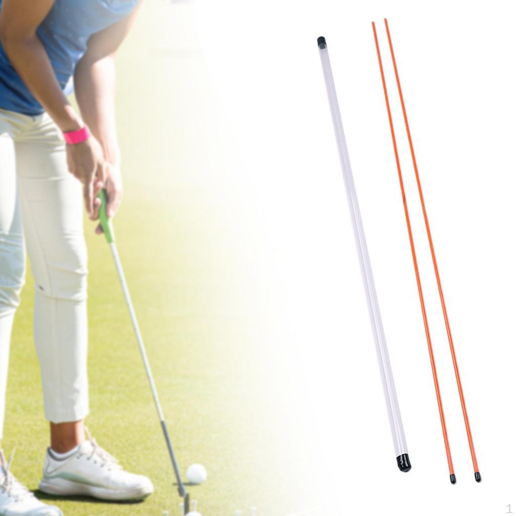 2 pezzi di bastoni per l'allineamento del golf con tubo di stoccaggio per la pratica dello swing completo