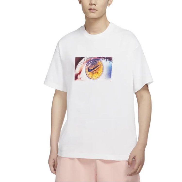 Nike T Shirts Men's White Crew Neck Moderate DX5832-100
