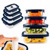 Set - 4x recipient de sticlă rectangular pentru vid (1x 370ml, 1x 640ml, 1x 1040ml, 1x 1520ml)
