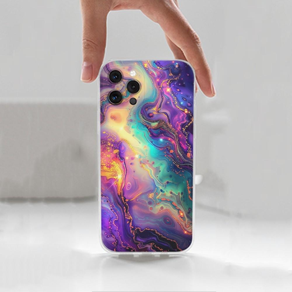 Rainbow Holographic Phone Case For iPhone 16,15,14,13,12,11 Plus,Pro,Max,XR,XS,X,7,8 Plus,SE,Mini,Transparent,Silicone Case