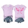 Women's Breast Ribbon Printed Casual Short Sleeve