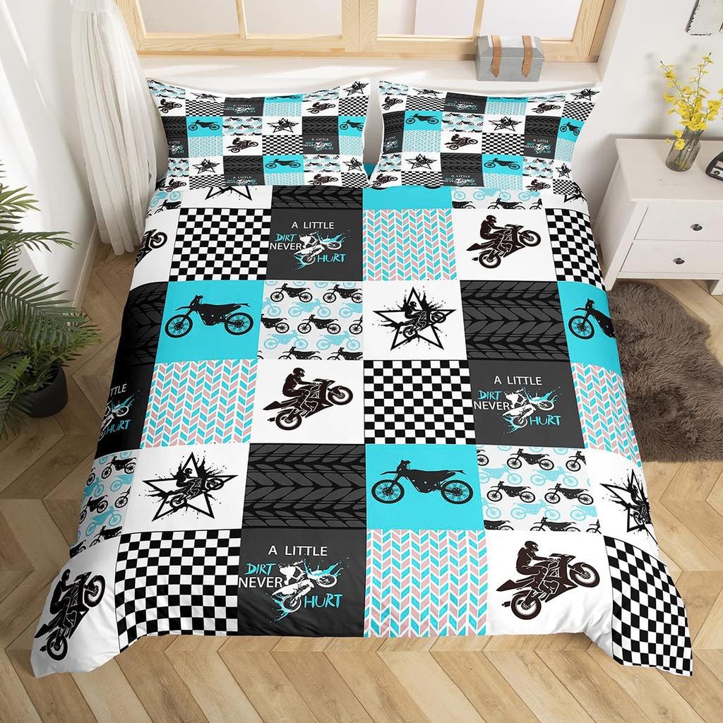 Red Agricultural Tractor Three-Piece Quilt Cover 3D Digital Printing Bedding Set Bed Cover
