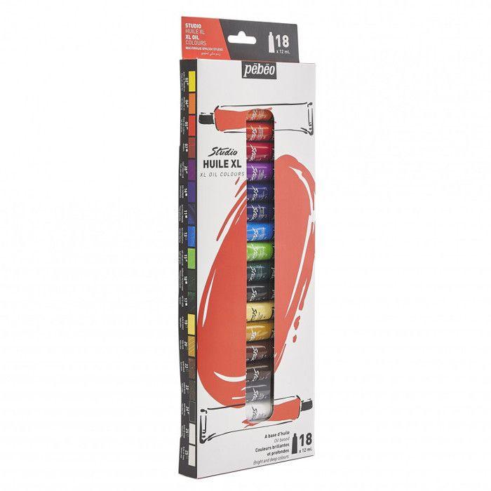 Etui De Tubes De Peinture - PEBEO - 18 Tubes - 12ML - Couleurs Assorties
