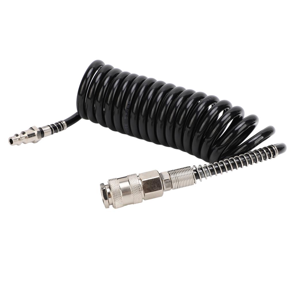 3 Meters Recoil Air Hose Black Reinforced Abrasion Resistant Inflator Extension Tube with Bend
