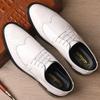 2024 2024 Casual Business Shoes British Style Men Carved Block Dress Shoes Patent Leather Shoes New Shiny Formal Men Lace-Up Shoes
