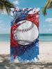 1 Stück Strandtuch mit Baseball-Element für Kinder, Superweiche Mikrofaser Extra Große Stranddecke, Super Saugfähiges Handtuch, Geeignet