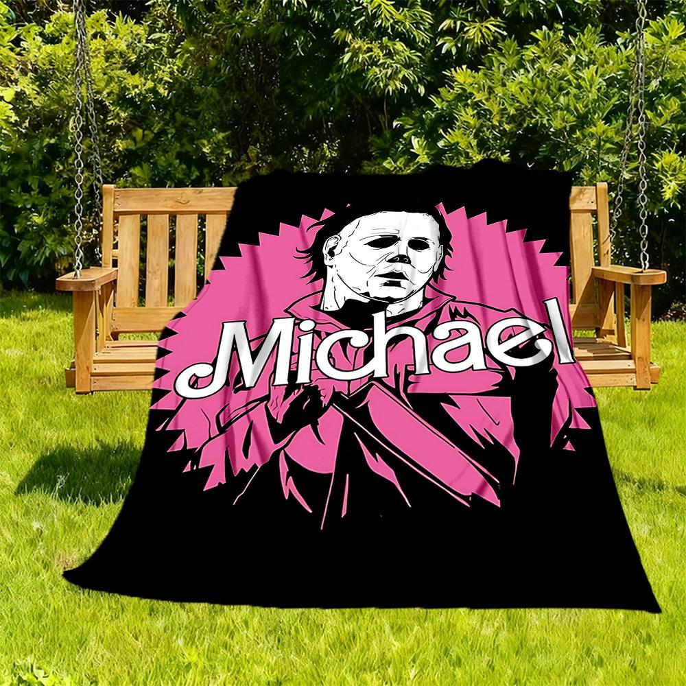 1pc Horror Icon Outdoor Blanket Lightweight Flannel, Soft & Warm, All Season Use for Sofa, Outdoor, Camping, Living Room, Office, Chair