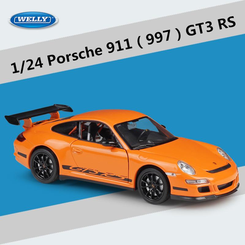 Welly 1/24 Porsche 911 GT3 RS Alloy Racing Car Model Diecast Metal Track Sports Car Vehicles Model High Simulation Kids Toy Gift