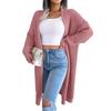 Autumn and winter European and American sweaters and cardigans solid color loose fashion casual buckle-free medium and long jackets