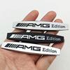 2pcs 3D Metal Car Styling Logo AMG Edition Badge Side Fender Both Emblem Sticker Decals For Mercedes Benz AMG Auto Accessories AT1