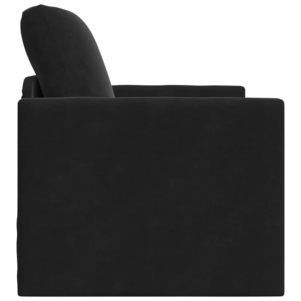 Black Sleeper Sofa 74 x 77 x 81 cm Velvet