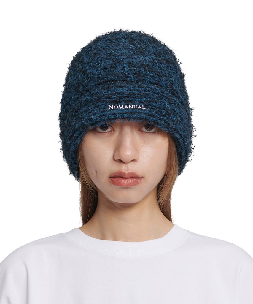 Nomaenyueol Nest Hairy Beanie - Mixed Blue