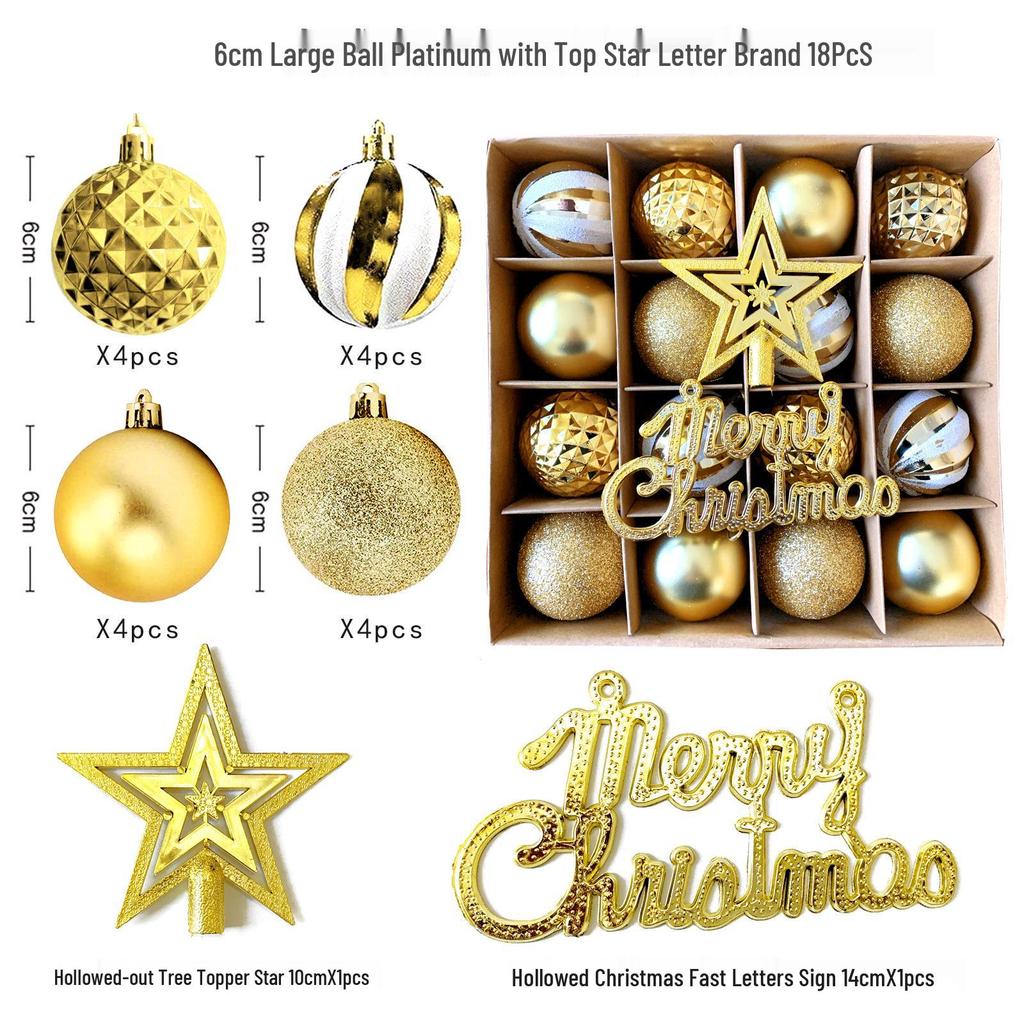 6cm Electroplated Shiny Irregular Christmas Tree Ball Set