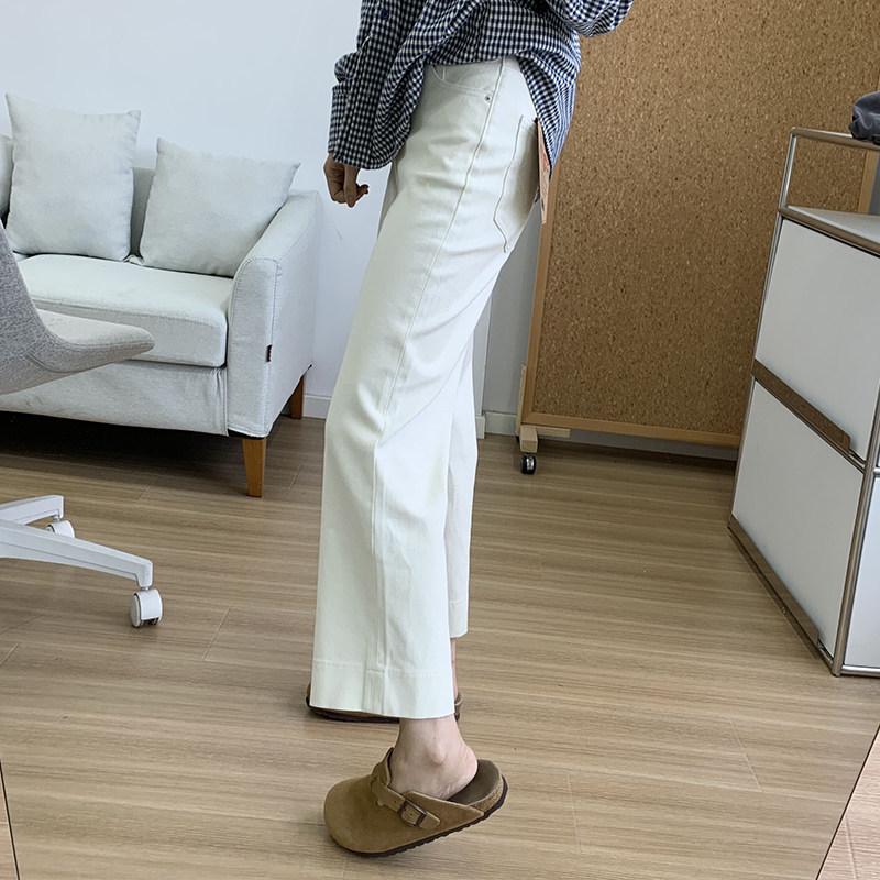 

Petite Slimming Straight-Leg Jeans: Spring/Summer Cropped Wide-Leg Pants for Women with Four-Way Stretch. Small